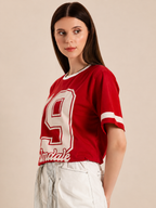 Women’s Varsity Graphic Oversized Cotton T-Shirt