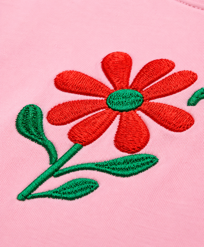 Women’s Floral Embroidered Oversized Cotton T-Shirt