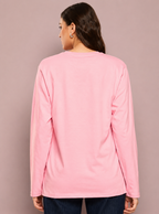 Women’s Floral Embroidered Oversized Cotton T-Shirt