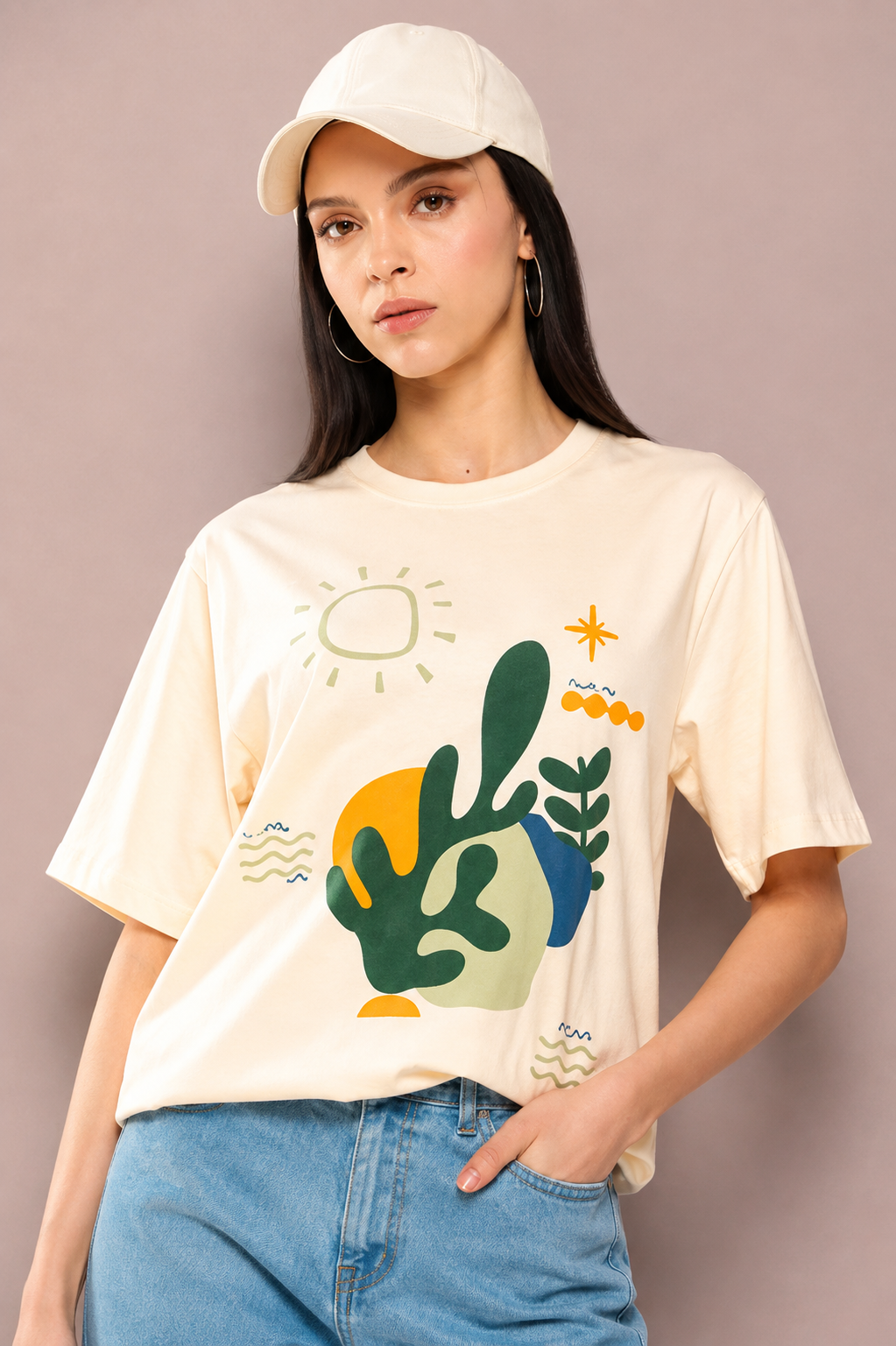 Women’s Oversized Embossed Graphic T-Shirt