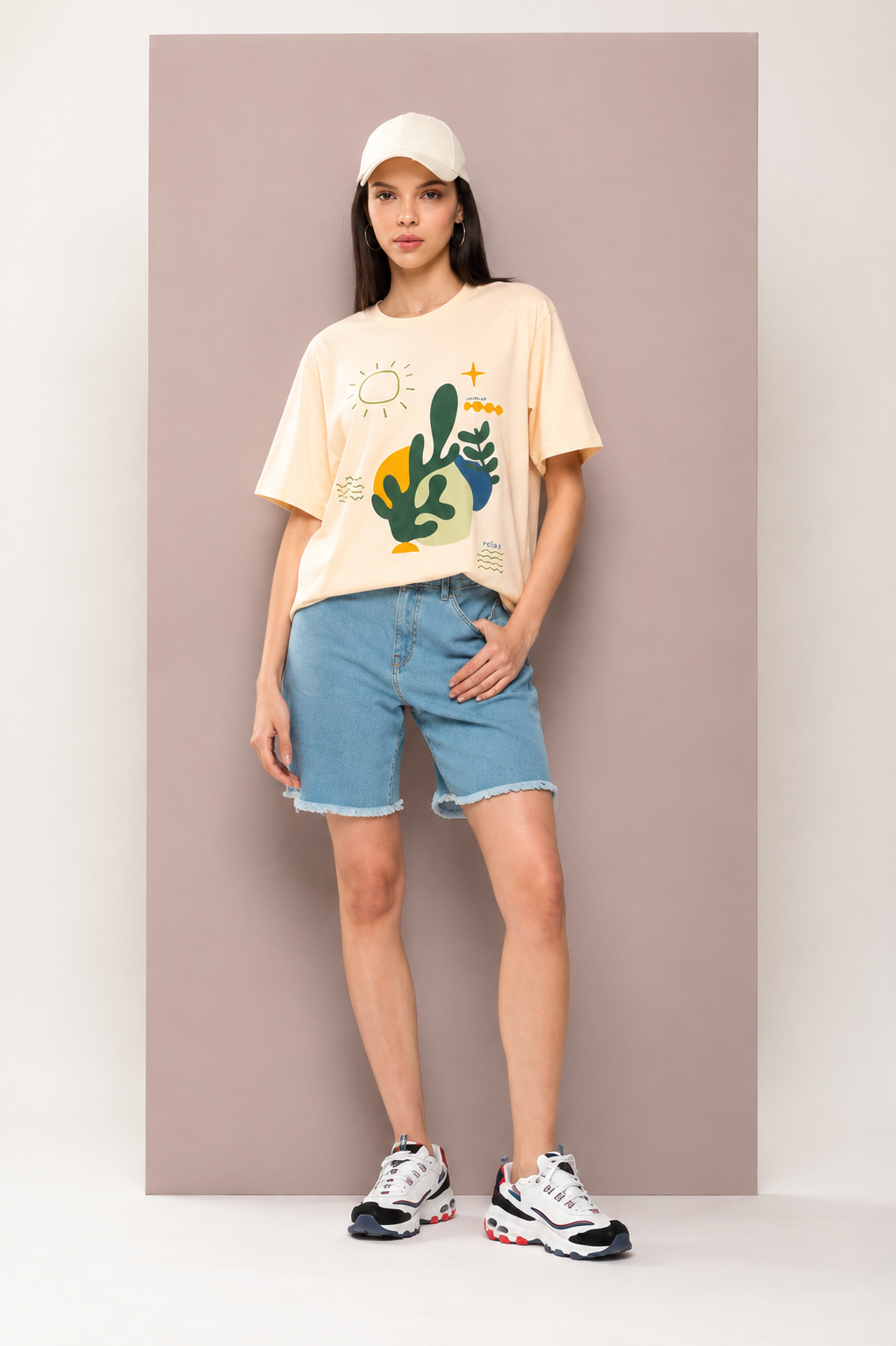 Women’s Oversized Embossed Graphic T-Shirt