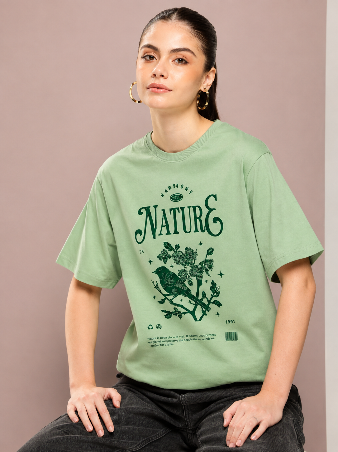Women’s Oversized Graphic Print T- Shirt