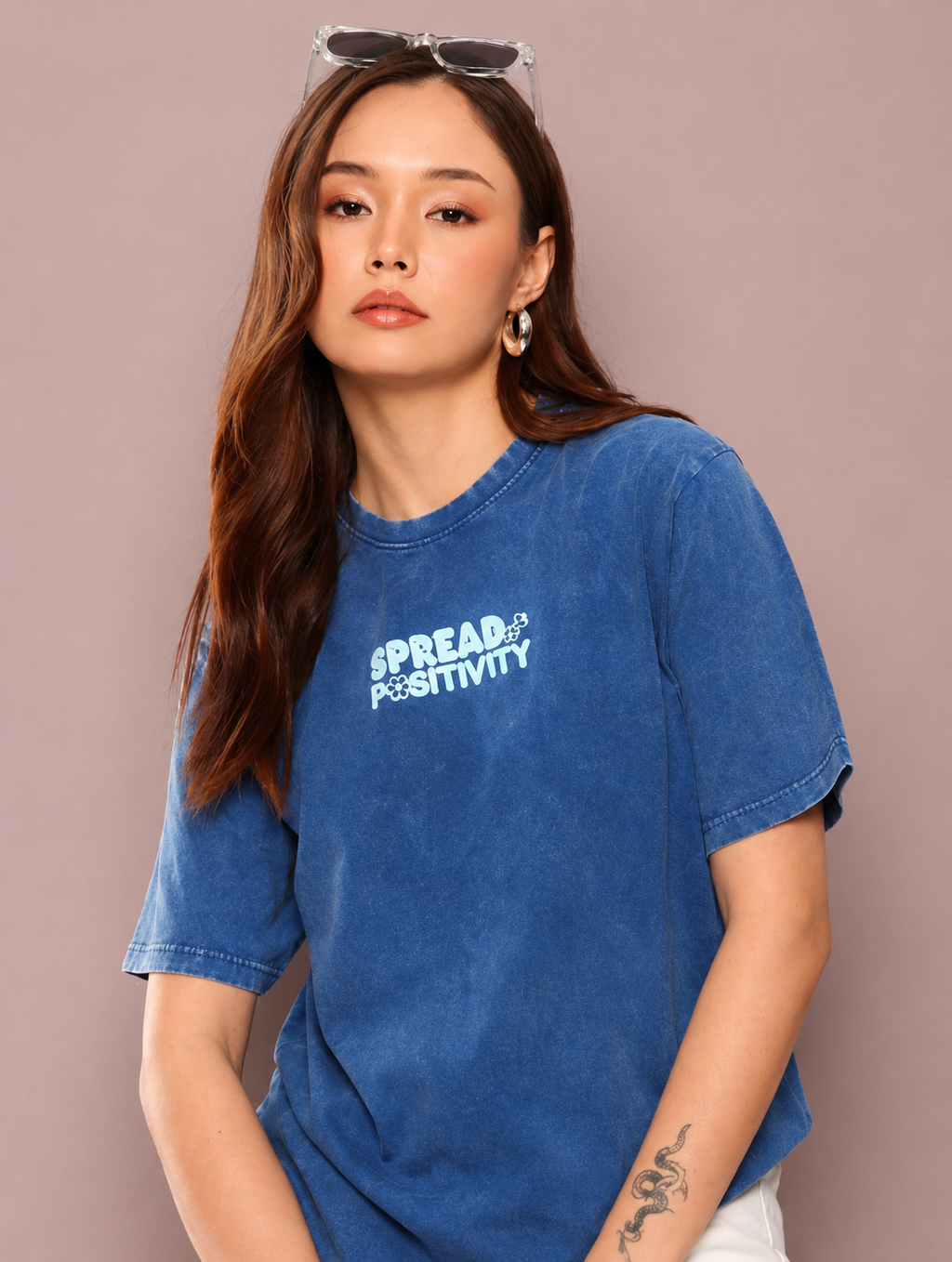 Women’s Acid Wash Oversized Puff Graphic T-Shirt