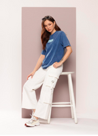 Women’s Acid Wash Oversized Puff Graphic T-Shirt