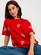 Women’s Printed Round Neck Relaxed Fit Cotton T-Shirt