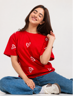 Women’s Printed Round Neck Relaxed Fit Cotton T-Shirt