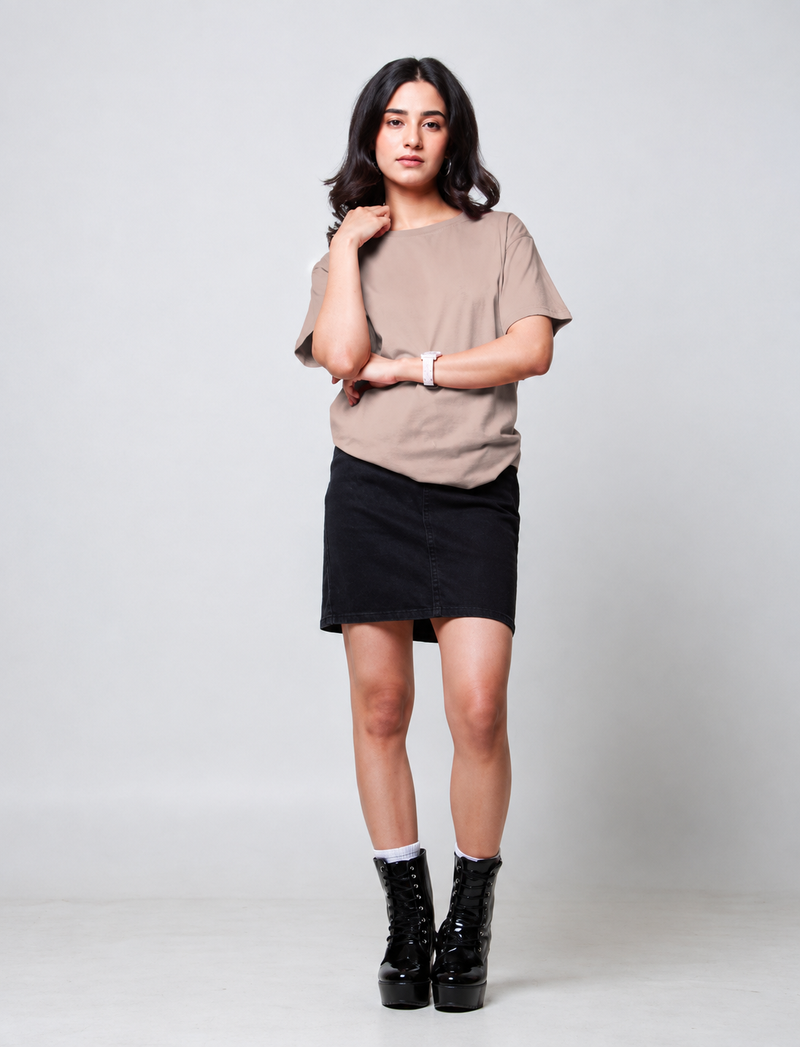 Women’s Plain Cotton Round Neck T-Shirt
