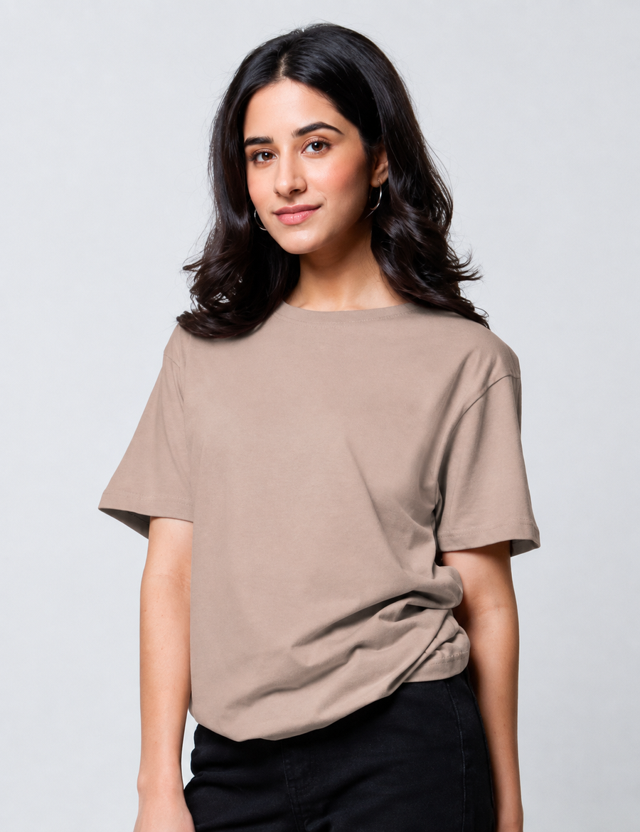 Women’s Plain Cotton Round Neck T-Shirt