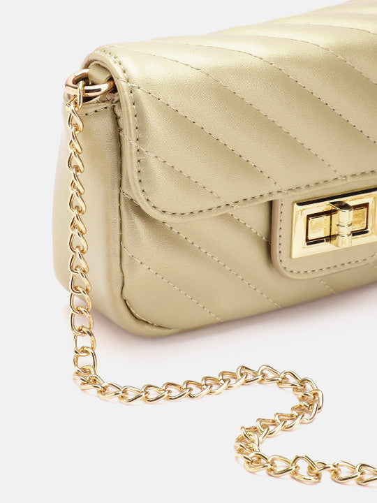 Leather Quilted Structured Sling Bag