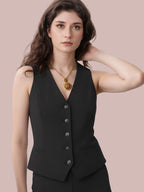 Sleeveless V-Neck Slim-Fit Waistcoat