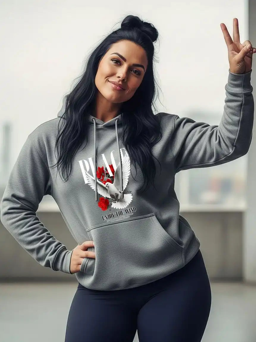 Women Printed Hooded Sweatshirt