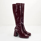 Piera Knee High Block Leather Boots