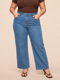 Plus Size Women Wide Leg Stretchable Jeans