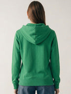 Women Green Printed Hooded Sweatshirt