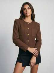Relaxed Fit Crop Tailored Jacket
