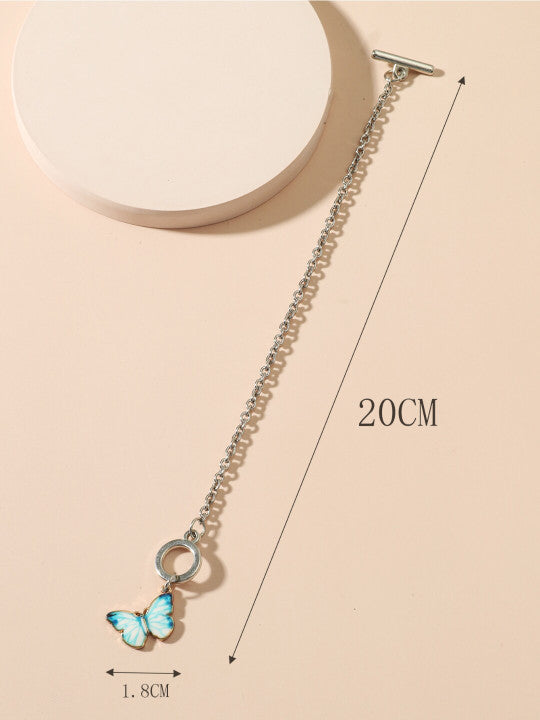 SilverToned Silver-Plated Butterfly Wraparound Bracelet