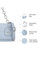 Textured Detachable Strap Quilted Structured Sling Bag