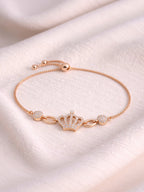 Women Rose Gold-Plated Link Bracelet