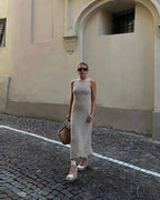 Rubeza Resortwear Soft Knit Dress In White