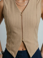 V-Neck Striped Waistcoat
