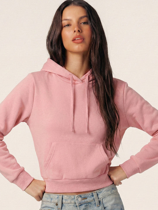 Women Pink Hooded Sweatshirt