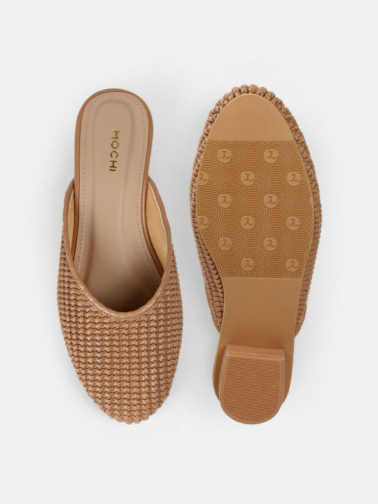 Women Textured Mules Flats