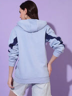 Women Colourblocked Hooded Sweatshirt