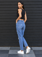 Women High-Rise Highly Distressed Light Fade Pure Cotton Jeans