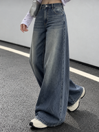 The Roadster Life Co. Smart Wide Leg High-Rise Mildly Distressed Heavy