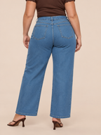Plus Size Women Wide Leg Stretchable Jeans