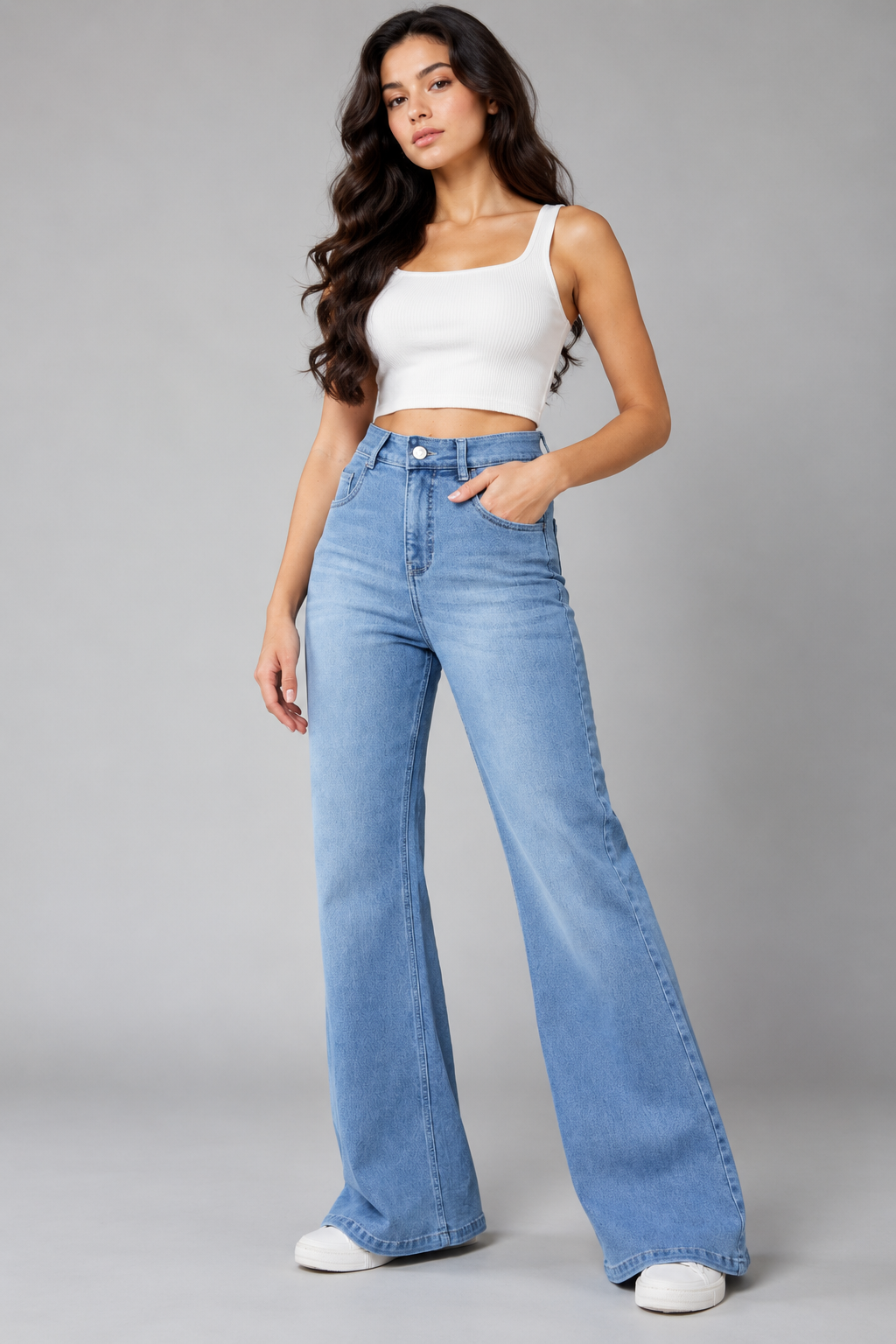 Women Bootcut High-Rise Heavy Fade Stretchable Jeans