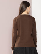 Women Solid Round Neck Regular Fit T-shirt
