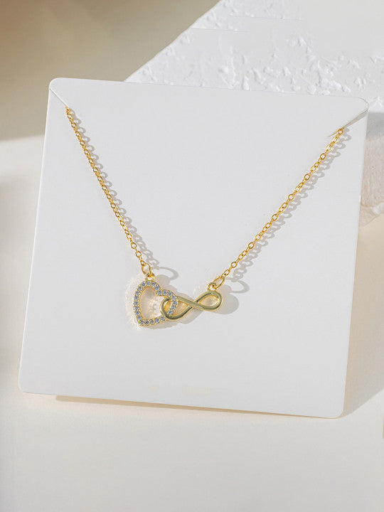 Gold-Plated Stainless Steel Stones Studded Minimal Necklace