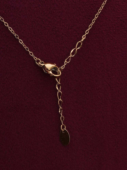 Stainless Steel Gold-Plated Cubic Zirconia Necklace