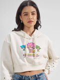 Women Printed Hooded Sweatshirt