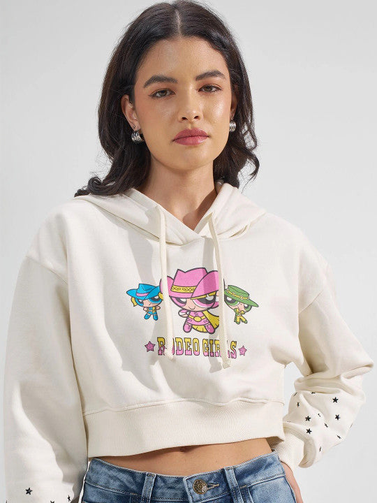 Women Printed Hooded Sweatshirt