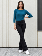 Women Black Bootcut High-Rise Stretchable Jeans