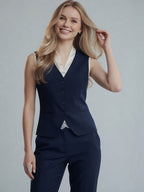 V-Neck Satin Casual Waistcoat