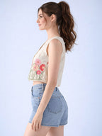 Floral Printed Sleeveless Waistcoat