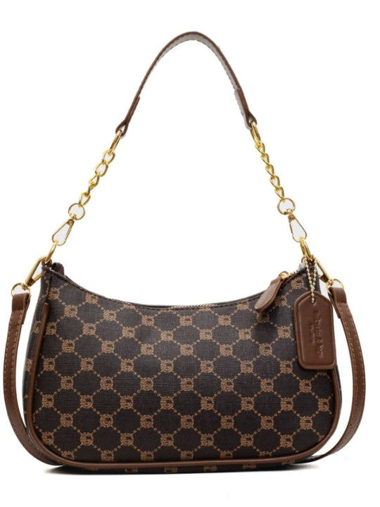 Geometric Printed Structured Sling Bag