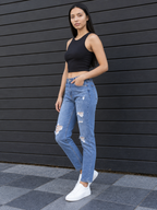 Women High-Rise Highly Distressed Light Fade Pure Cotton Jeans