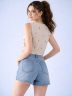 Floral Printed Sleeveless Waistcoat