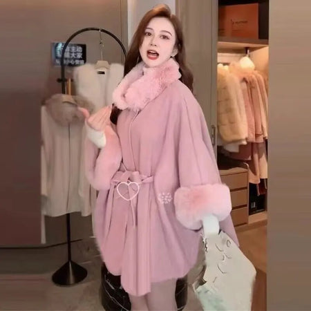 Violetta Premium Winter Capes with Fur Detailing