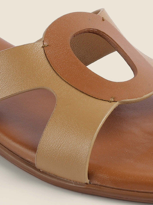 Women Colourblocked Open Toe Flats