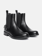 The Life Co. Women Stacked Heel Chelsea Boots with Buckle Detail