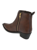 The Lifestyle Co Women Pointed Toe Zip Chelsea Boots