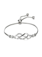 Silver-Plated Crystals Studded Wraparound Bracelet