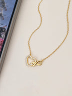 Gold-Plated Stainless Steel Stones Studded Minimal Necklace