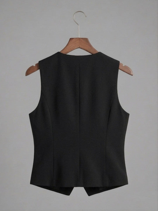Sleeveless Slim Fit Waistcoat Top