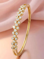 14K Gold-Plated Cubic Zirconia Cluster Anti-Tarnish Bracelet